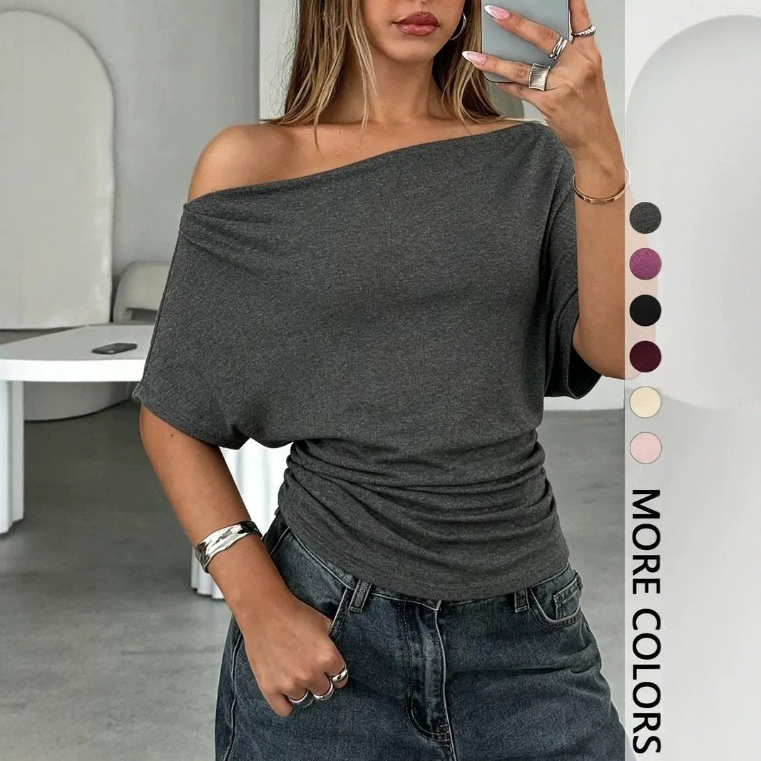 Elegant Batwing Sleeve T-Shirt for Women