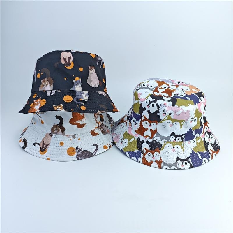 Versatile Cat Print Bucket Hat for Outdoor Fun