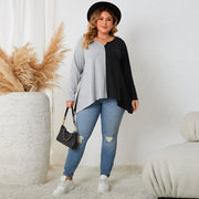 Multicolor Long-Sleeve Crew Neck Top for Women