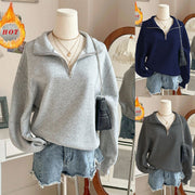 Loose Fit Half-Zip Top for Women