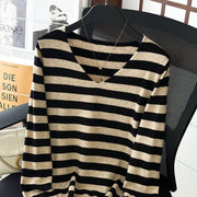 Cozy V-Neck Striped Top for Women