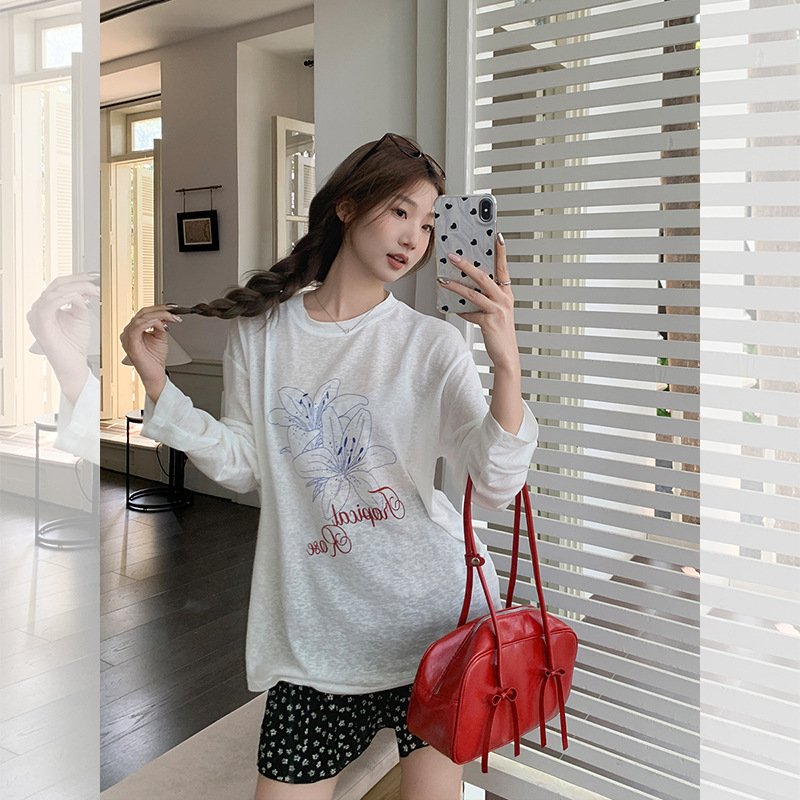 Floral Long Sleeve Blouse for Women