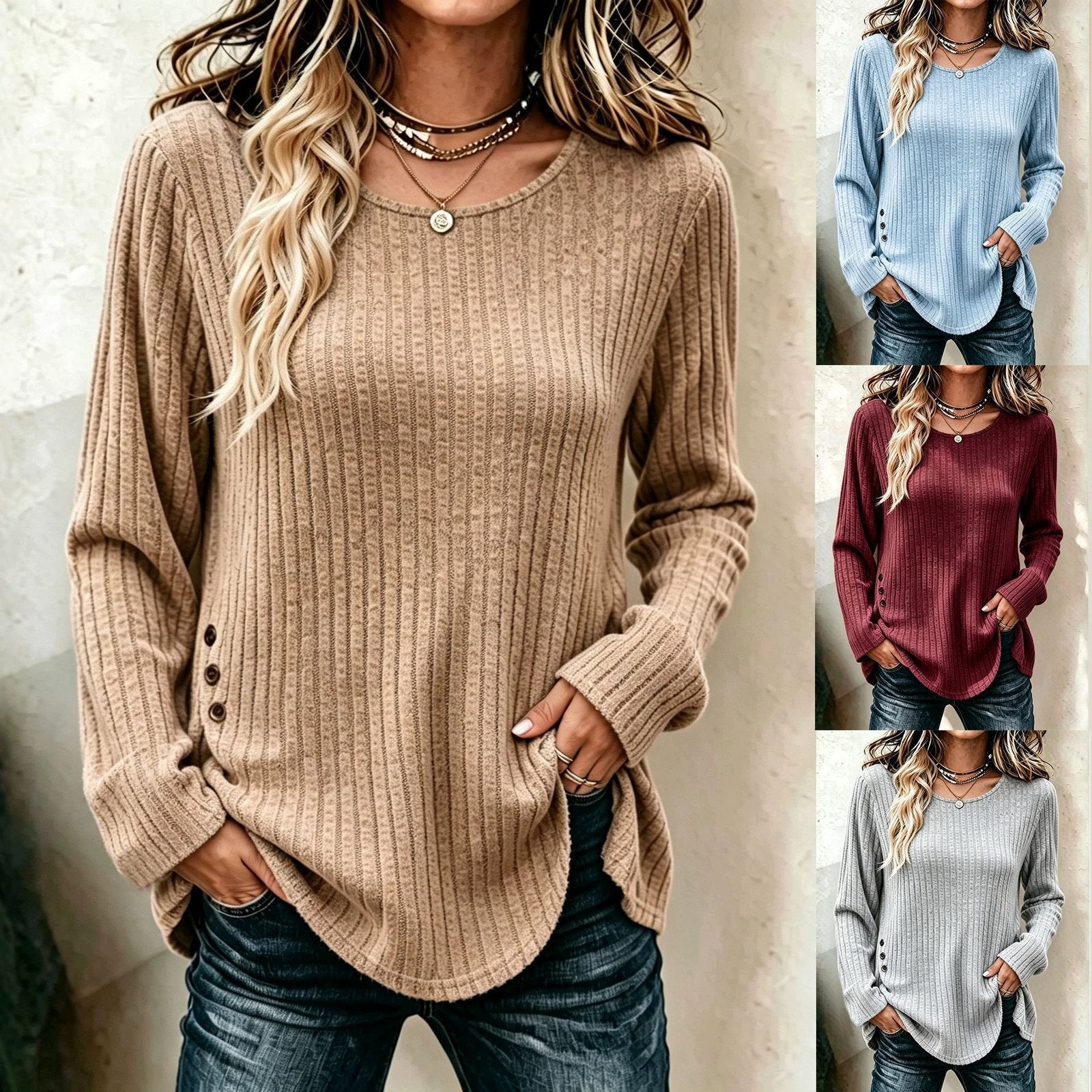 Plus-Size Long-Sleeve T-Shirt for Women