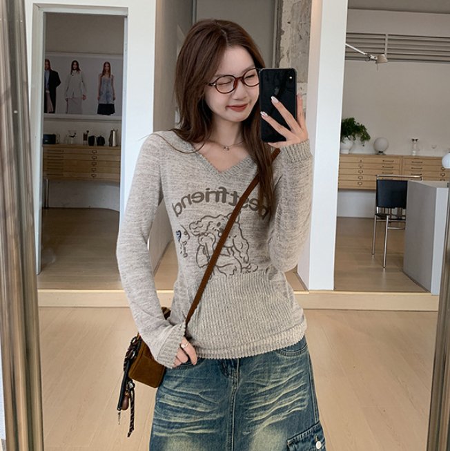 Women's Low-Cut V-Neck Sweater for Innerwear