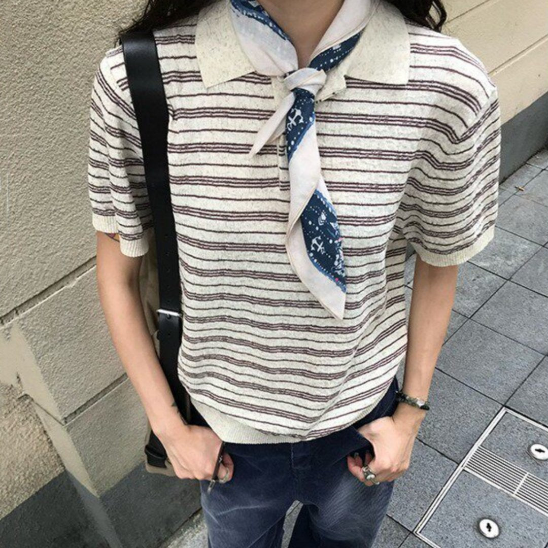 Casual American Retro Short-Sleeve Knit Sweater