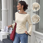 Elegant Long-sleeve Blouse with Tie-waist Detail