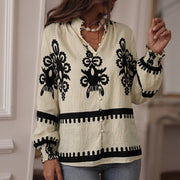Floral Long-Sleeve Blouse for Women