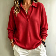 Cozy Waffle Pullover Top for Women