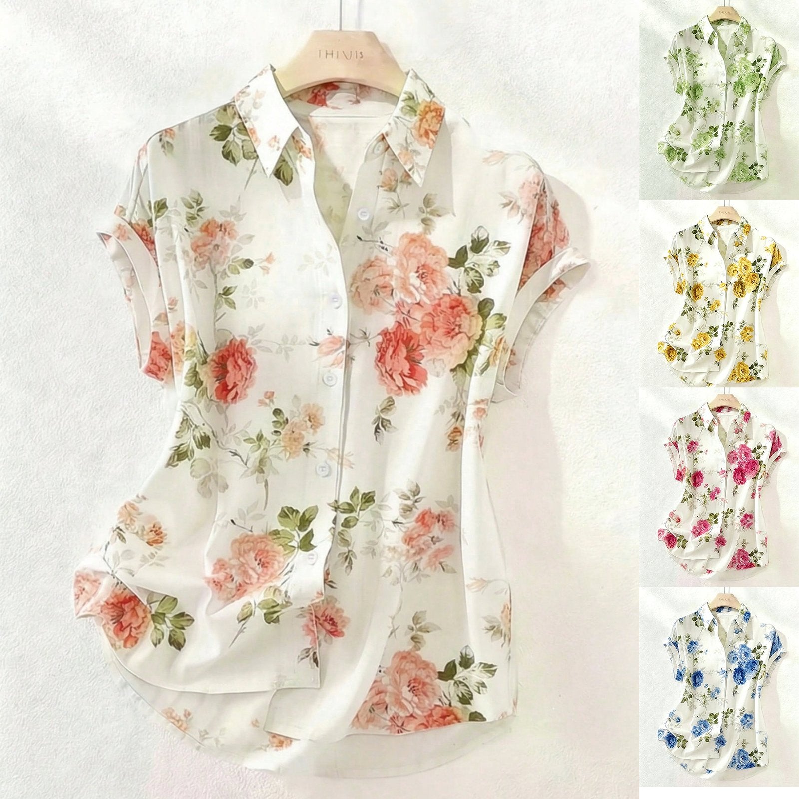 Floral Print Women's Blouse - Elegant Casual Style