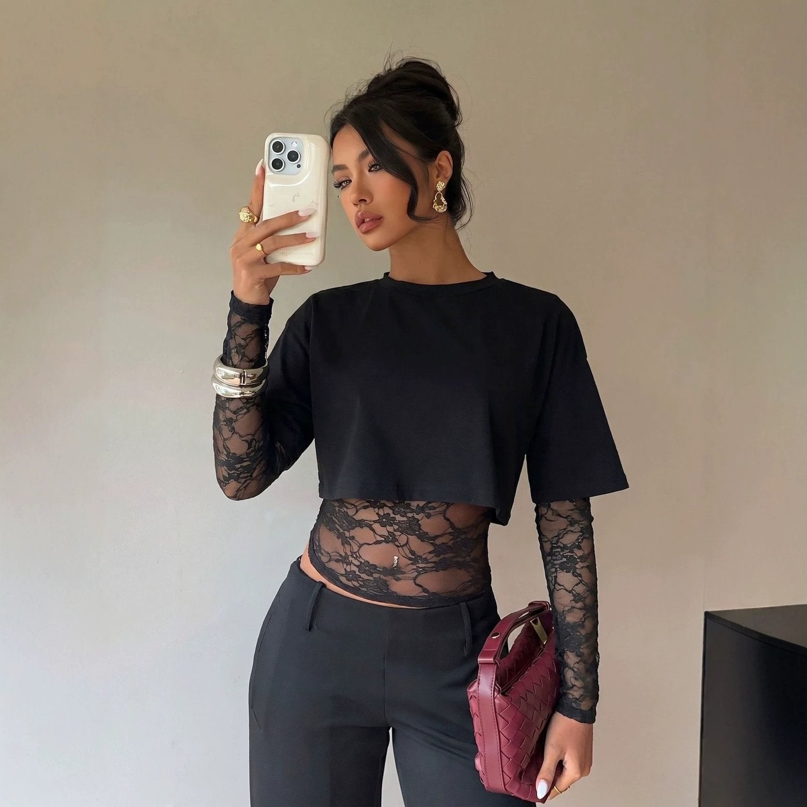 Lace Waist Top for Women