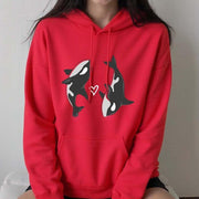 Cozy Dolphin Print Sweatshirt
