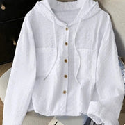 Contrast Color Hooded Sweatshirt for Women