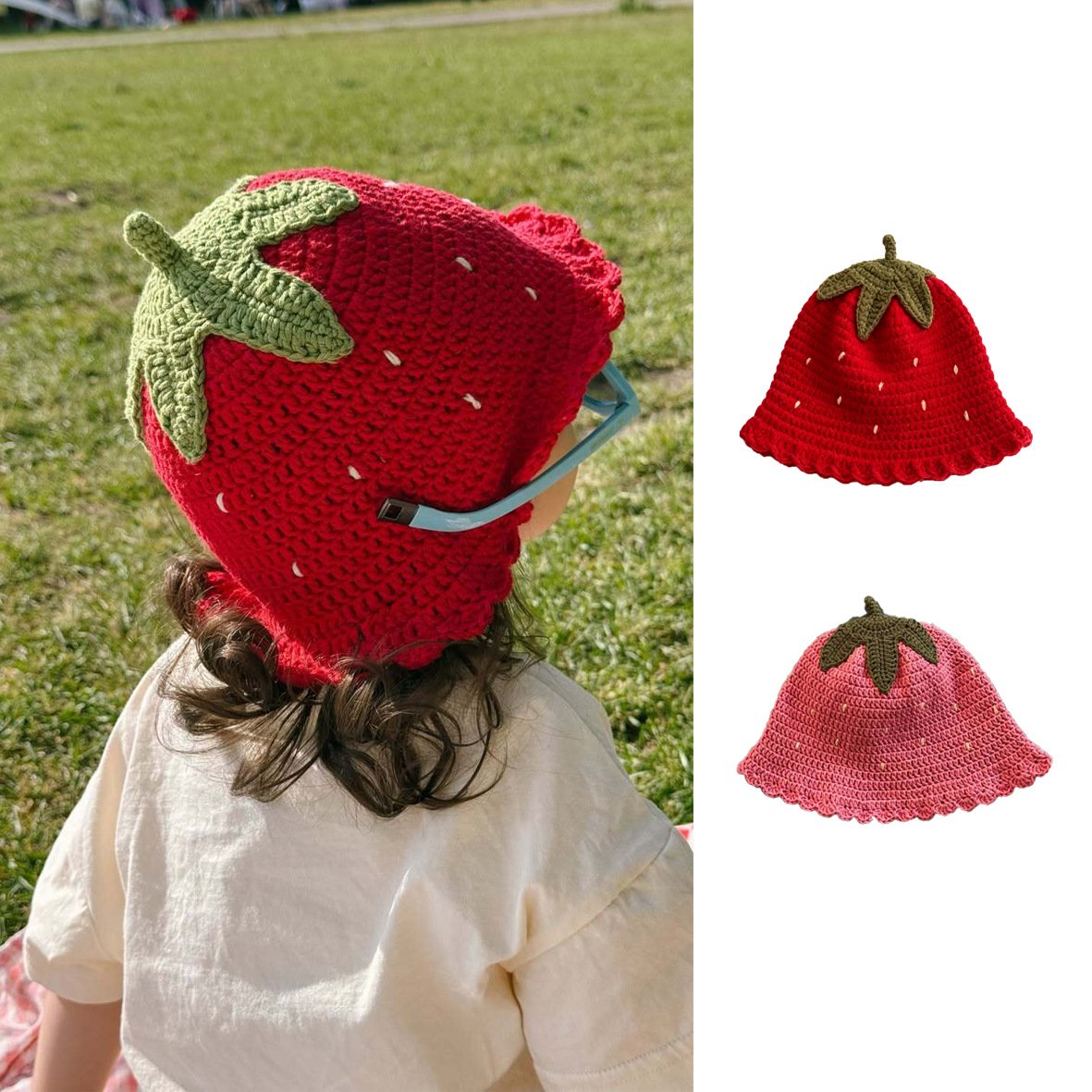 Cute Strawberry Baby Hat for Winter