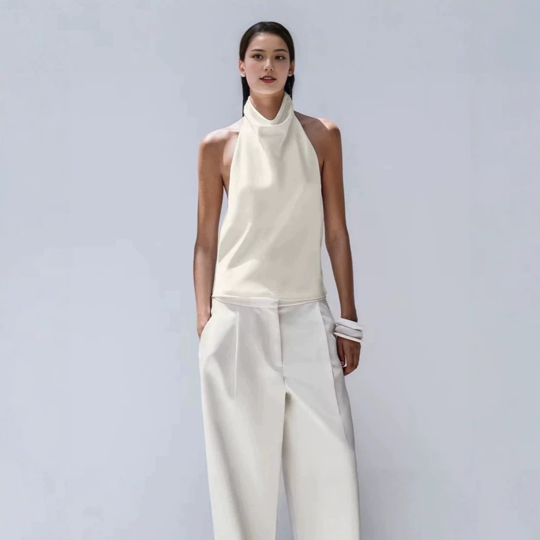 Strappy Satin Vest Top for Women