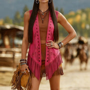 Vintage Inspired Hollowed-Out Tassel Vest for Women