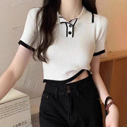Elegant Lightweight Polo Neck Top for Women