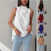 Elegant Turtleneck Shirt with Ribbon Trim