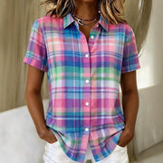 Summer Striped Floral Blouse for Women