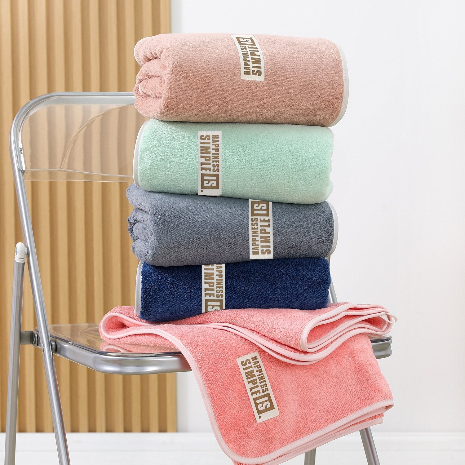 Soft Coral Fleece Bath Towel for Dry Skin