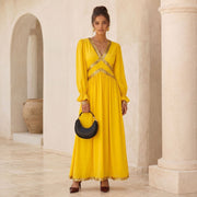 French-elegant V-neck Long-sleeve Dress for Women