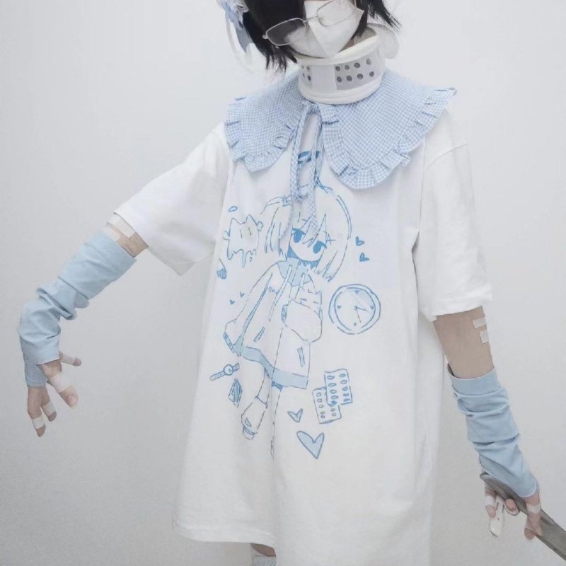 Floral Women's Summer Top - Loose Fit, Short Sleeves