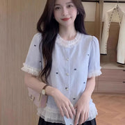 Slimming Lace Panel Top for Women