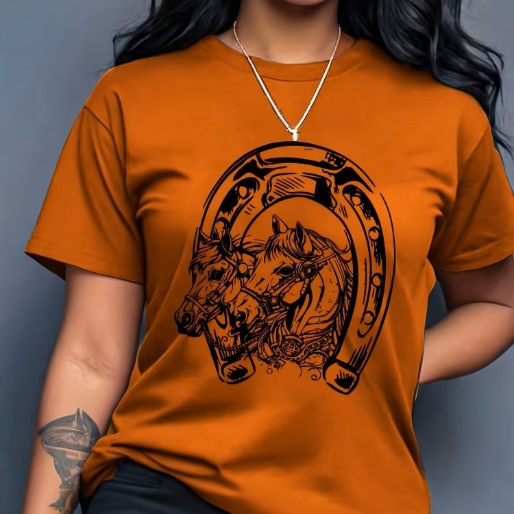 Men's and Women's Summer Short Sleeve T-Shirt, Round Neck