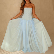Off-the-shoulder Mesh Strapless Dress for Women