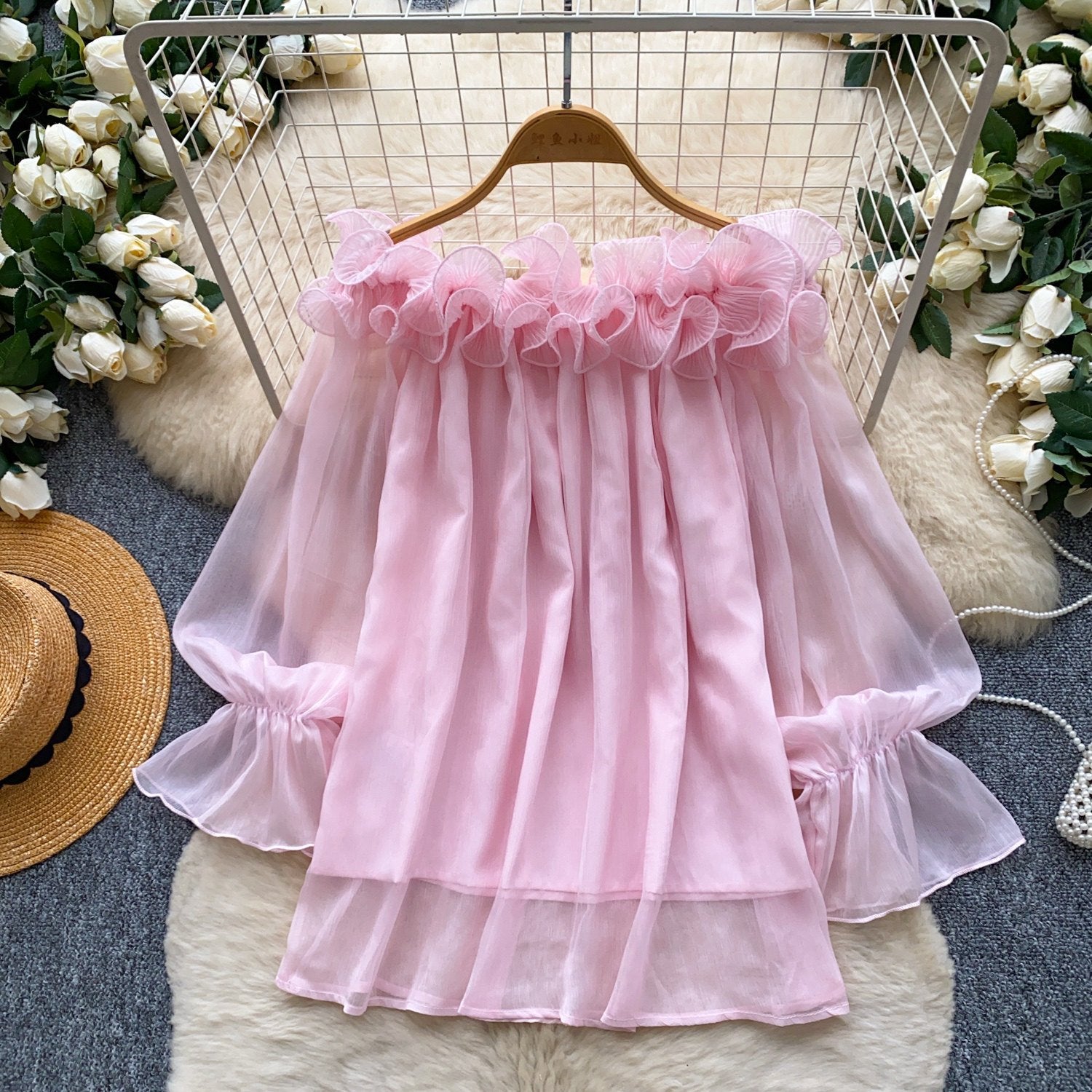Fresh & Sweet Off-the-Shoulder Blouse