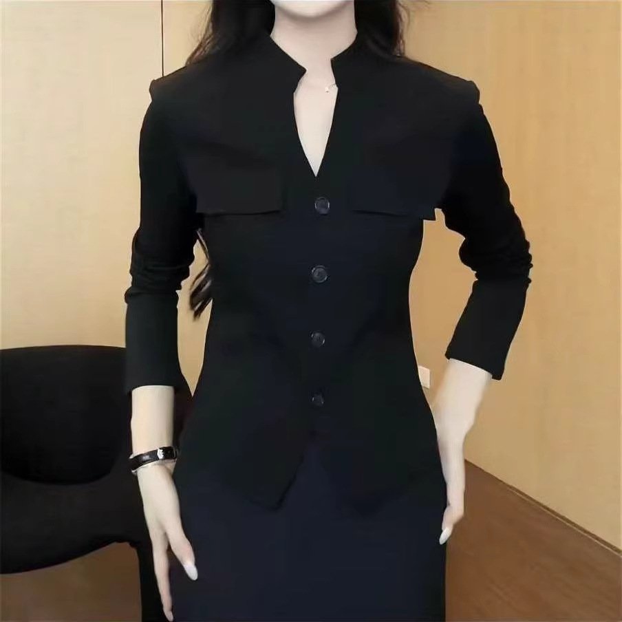 French Waist-cinching Slimming Blouse for Women - Elegant Workwear