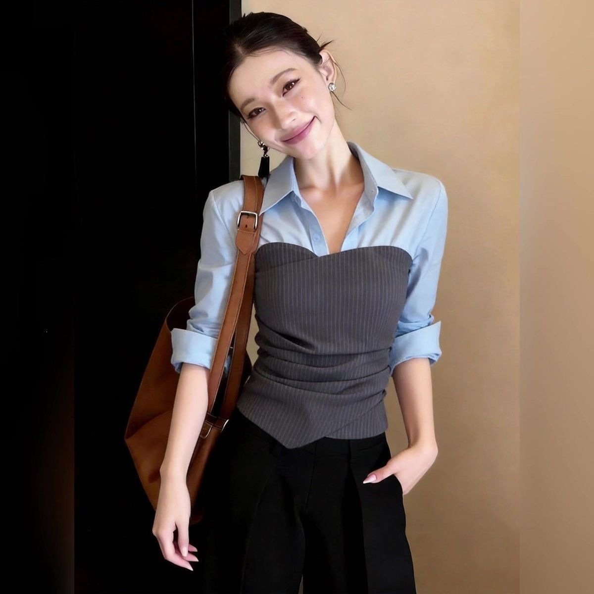 Luxurious Off-the-Shoulder Faux Blouse for Women