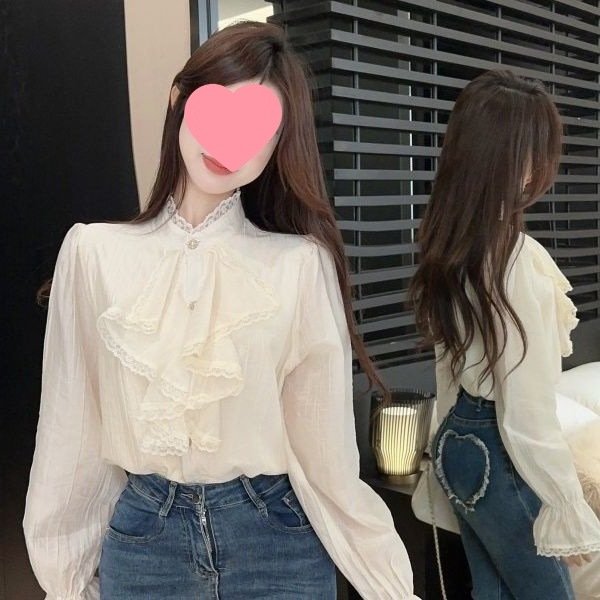 French-inspired Ruffled Blouse for Women