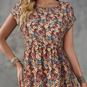 European and American-style Fashionable Printed Waist-cinching Elegant Womens Dress