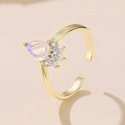 Moonstone Crown Ring