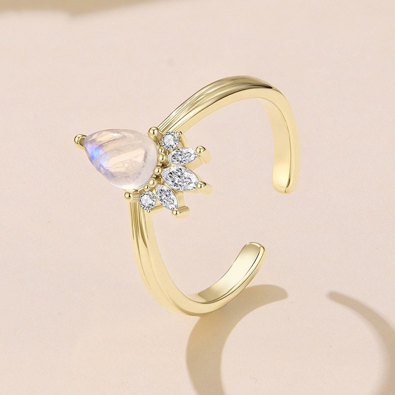 Moonstone Crown Ring