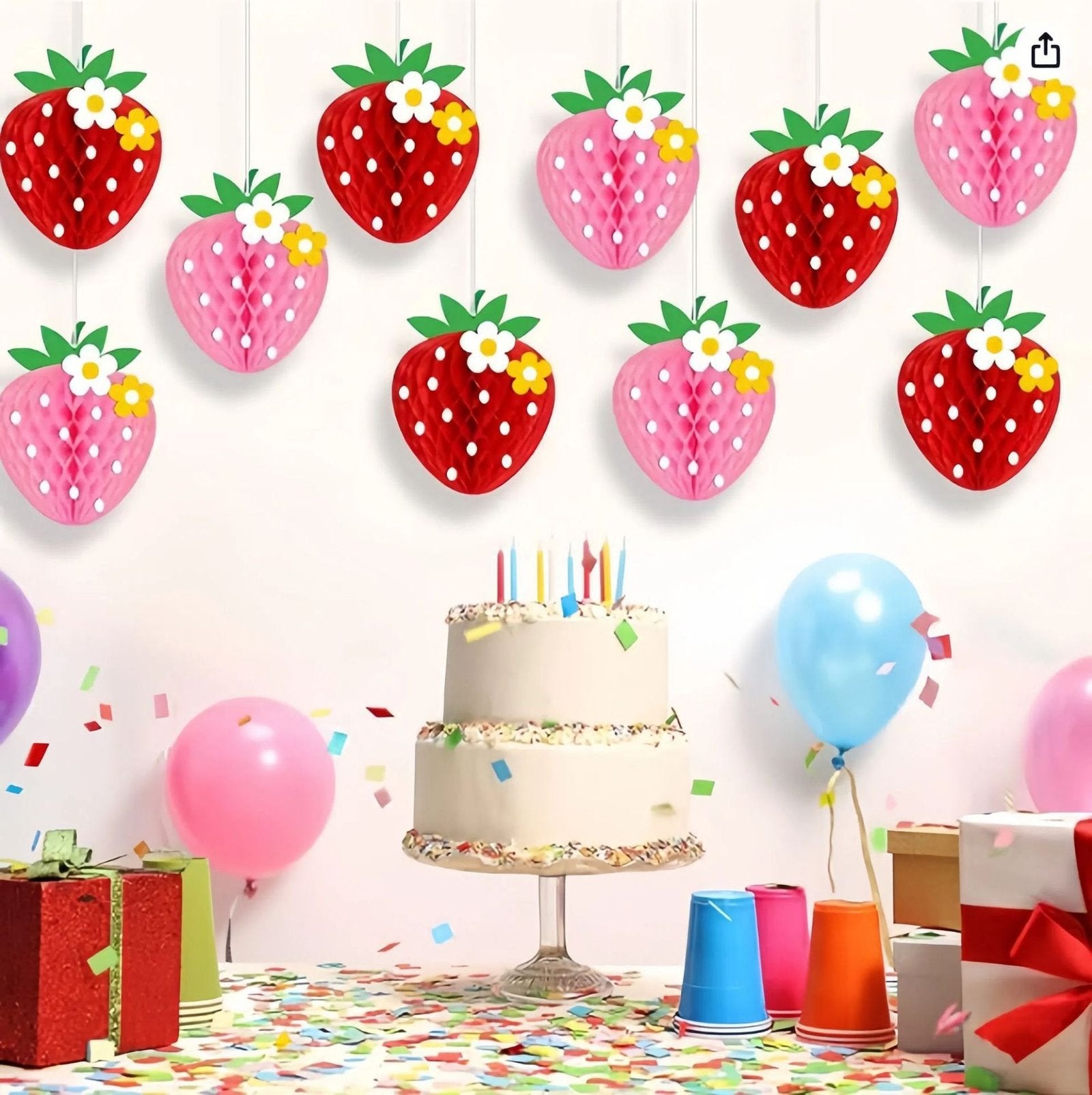 Colorful Fruit-Shaped Honeycomb Decoration