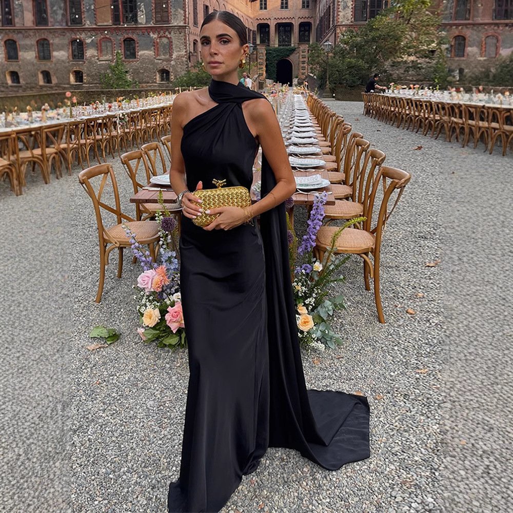 Elegant French-inspired Halter Dress for Women