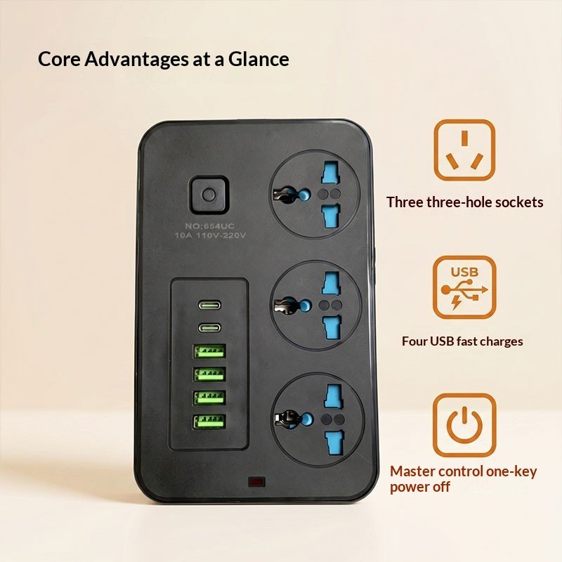 Universal Socket Insert Plate for Home Office Storage