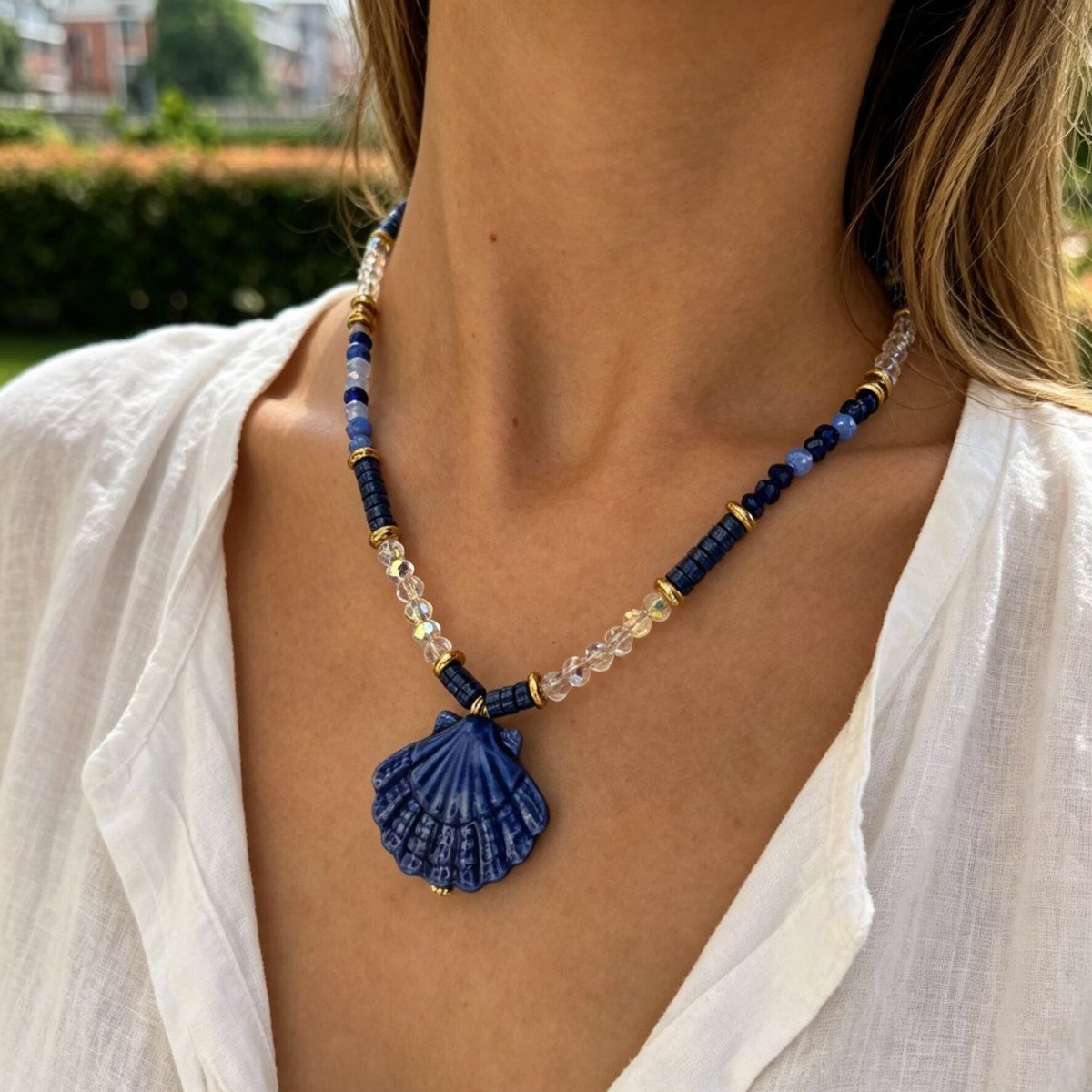 Ceramic Shell Necklace for Women - Trendy Beachy Chic