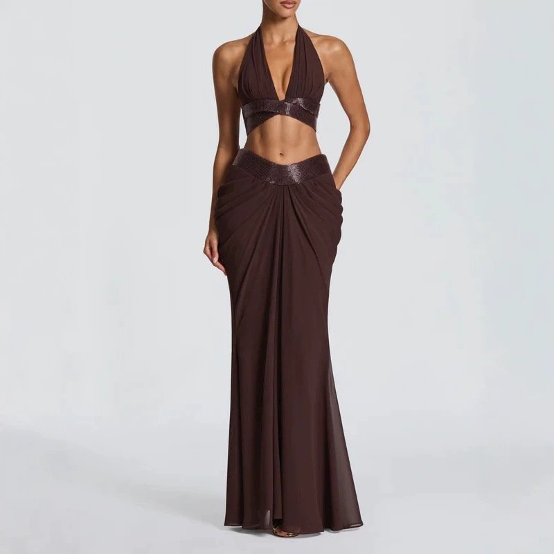 Luxurious Mermaid Chiffon Gown Set