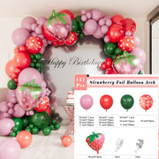 Strawberry Theme Balloon Set Birthday Party Decoration Kit