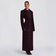 Elegant Solid-Color Lapel Coat for Women