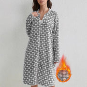 Cozy Long-sleeved Flannel Nightgown for Women