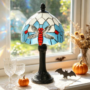 Unique Colored Resin Table Lamp with Stained Glass