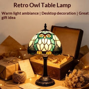 Vintage Resin Owl Table Lamp