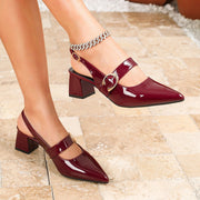 Mid-Heel Chunky-Heeled Pumps for Women