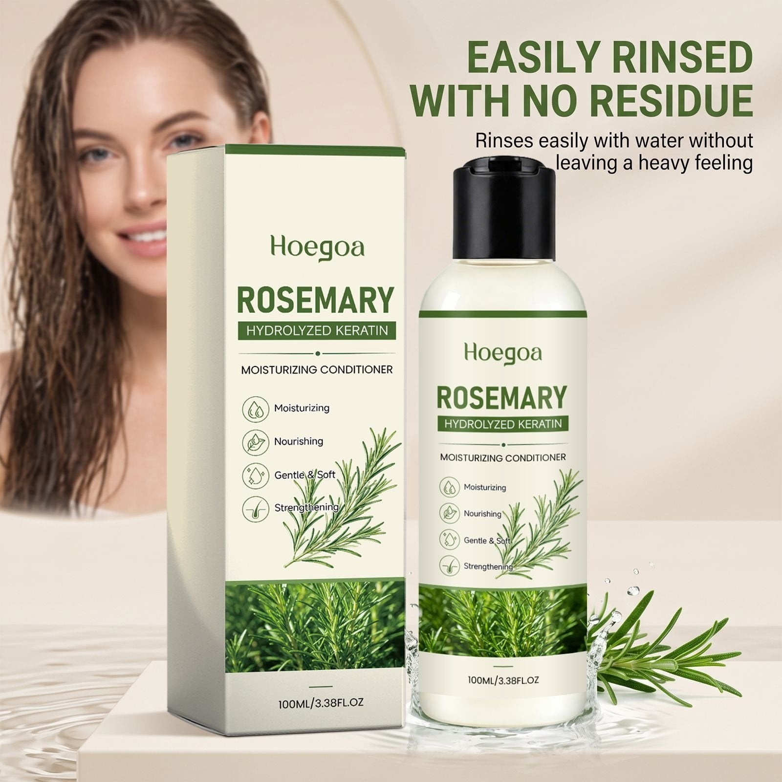 Nourishing Rosemary Hair Conditioner - Moisturizes and Repairs Hair