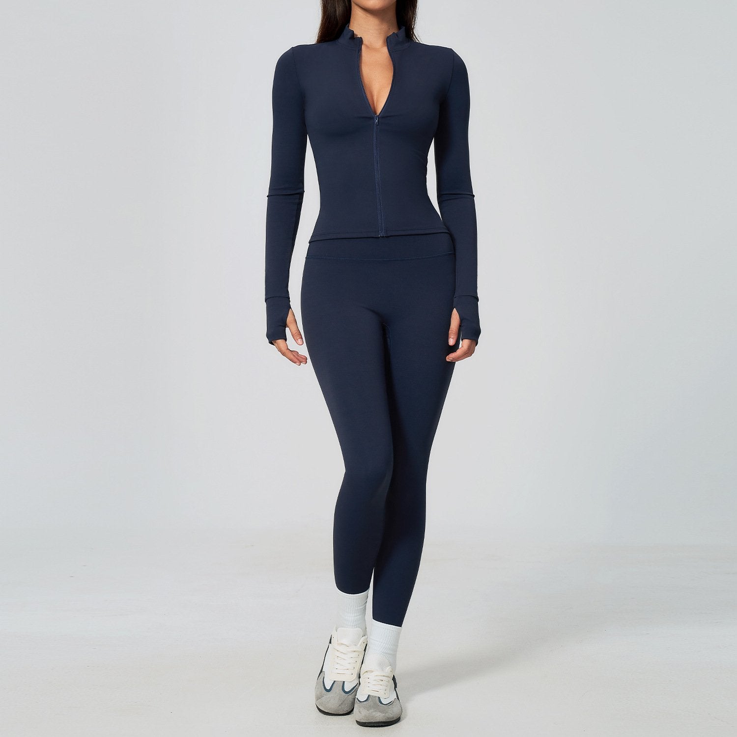 Women's Sporty Long-sleeve Jacket Set - Moisture-Wicking & Quick Drying