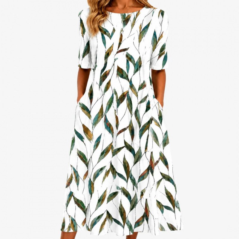 Casual Relaxed-fit Long-length Solid-color Dress