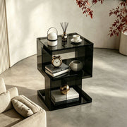 Acrylic Sofa Side Table with Storage, Modern Coffee Table